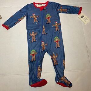 COPY - Star Wars Chewbacca Christmas Footie Pajamas -- Size 12 Months